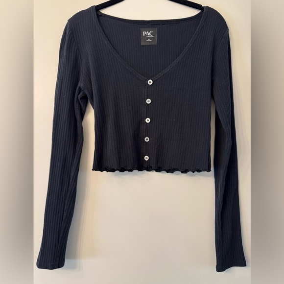 Tops - PacSun Black Ribbed Crop